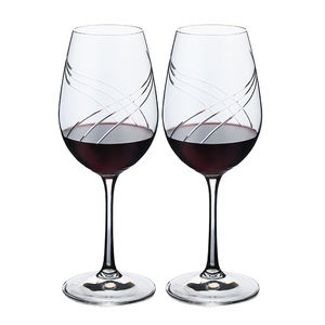 Calice da vino con cilindro quadrato in cristallo con Logo personalizzato soffiato a mano fatto a mano - Product Image 5