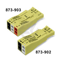 Vente en gros Wagos 873 Series 873-902/873-903 Connecteur de déconnexion de luminaire; 2 pôles; 4,00mm ²; Composants électroniques enfichables jaunes