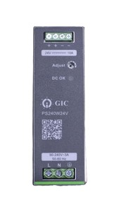 แหล่งจ่ายไฟแบบสวิตช์โหมด PS240W24V GIC 10A เอาต์พุตเดี่ยว ประสิทธิภาพ 85% 50/60Hz รองรับการโอเวอร์โหลด พร้อมรางยึดแบบ DIN - Product Image 5