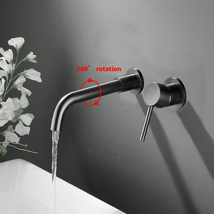 ก๊อกน้ำอ่างล้างหน้าแบบติดผนังเซรามิกเดี่ยวทรงสูง ดีไซน์ทันสมัย หัวก๊อกทองเหลืองแบบเรียบหรู หมุนได้ 360 องศา สำหรับห้องน้ำสไตล์โมเดิร์น - Product Image 4