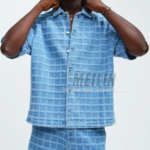 Set <span class=keywords><strong>di</strong></span> <span class=keywords><strong>Jeans</strong></span> da Uomo Personalizzati dal Produttore, Completo Casual alla Moda in Due Pezzi, <span class=keywords><strong>Camicia</strong></span> in Denim a Maniche Corte e Pantaloncini in <span class=keywords><strong>Jeans</strong></span> - Product Image 3