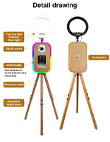 Cabina de Fotos Portátil con Marco de Madera para iPad, Soporte para Cámara DSLR, Kiosco de Selfies para Bodas, Fiestas y Eventos