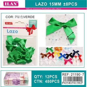 Nastro ILAN Lazo 15 mm Verde Raso per Decorazioni e Lavori Creativi - Product Image 1