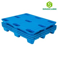 Palettes Euro Sinocube empilables robustes de 9 pieds en plastique HDPE à simple face, entrée 4 directions pour entrepôts