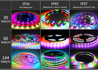 Qualité supérieure Longueur personnalisée Blanc Noir PCB rbg bande lumineuse led 20m 30m 60m 12v Bande lumineuse flexible