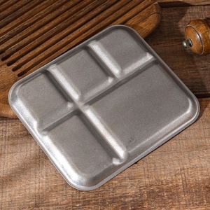 Factory Direct Heavy Duty Divided Stainless Steel Plate Reusable Food <b>Tray</b> for Restaurant <b>BBQ</b> - Product Image 4