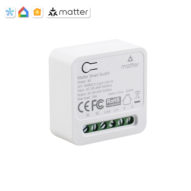 Smart Home Wifi Mini Switch Relay Module Matter Smart Touch Light Switch Module