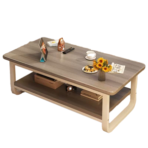 Mini sofá cuadrado de madera moderno, mesa auxiliar, rectángulo duradero, sala de estar Simple, mesa de centro de té para casa pequeña, casa de alquiler fácil - Product Image 1