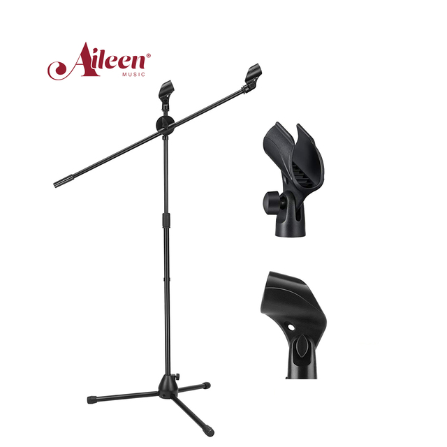 Professional Microphone Stand Black Collapsible Adjustable Studio Mic Stand Microphone for Singing, Karaoke, Stage(MSM402)