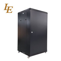 Armoire serveur sur pied 19 pouces 600*600mm 22U pour centre de données, porte en verre avec serrure, noir, en stock, revêtement poudré
