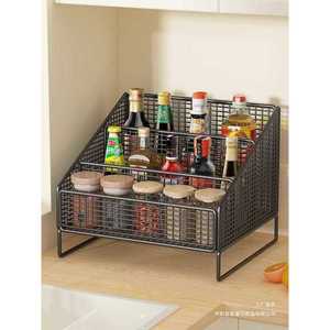 Étagère de rangement de cuisine en fer à 3 niveaux pour condiments et ustensiles de cuisine, utilisation sur comptoir - Product Image 2