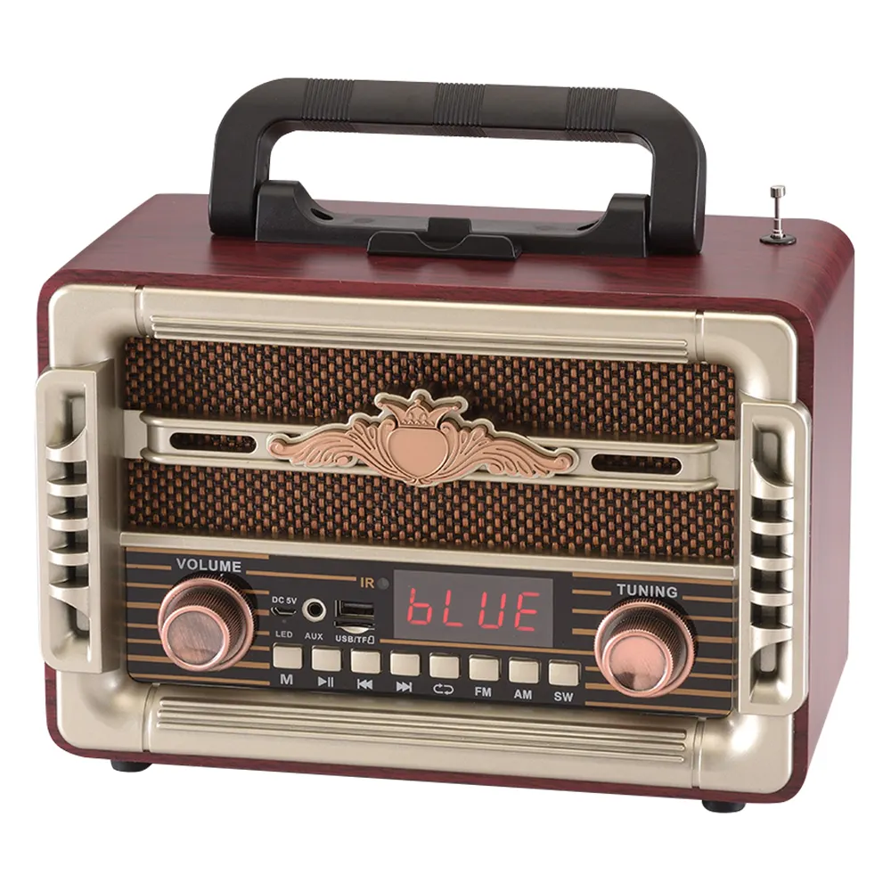 Popular retro Multi band FM AM SW 3 Band Wireless Portable Wooden Vintage Radio With USB TF Slot and Remote control BT spraker