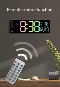 Reloj de Pared Digital LED Grande con Control Remoto, Temperatura, Fecha y Hora Dual, Electrónico, de 16 Pulgadas, para Decoración del Hogar, Sala de Estar - Product Image 2