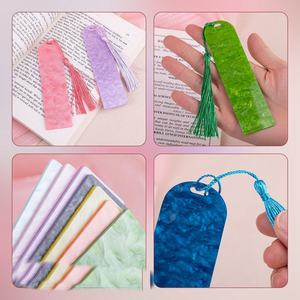 Marque-pages vierges en acrylique avec pompons pour la création de marque-pages DIY, pour enfants et adultes, à décorer pour l'artisanat, le <span class=keywords><strong>scrapbooking</strong></span> et les étiquettes cadeaux - Product Image 3