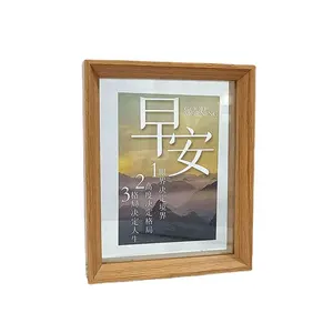Marco de fotos de madera transparente de 8 ", cartel ahuecado, marco de mesa de exhibición al por mayor