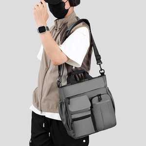 Men's Crossbody Bag Gray Black 12 Inch <b>Laptop</b> Capacity Casual Travel Shoulder Bag Everyday Use - Product Image 1