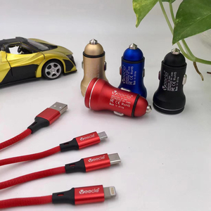 Bán buôn tùy chỉnh USB <span class=keywords><strong>Car</strong></span> <span class=keywords><strong>Charger</strong></span> kép 12V thông minh Điện thoại di động tự động Thuốc lá nhẹ hơn Adapter Ổ Cắm với 3 trong 1 cáp cho điện thoại di động - Product Image 2