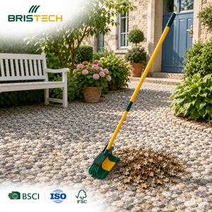 Balai-râteau de balayage robuste en bois pour <span class=keywords><strong>terrasse</strong></span> extérieure, pour sols en béton, personnalisé - Product Image 1