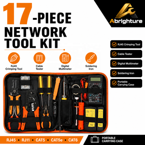 Kit de Herramientas de Red RJ45 de 17 Piezas con Herramienta de Crimpado, Probador de Cables, Multímetro Digital y Soldador <span class=keywords><strong>para</strong></span> Cat5 y Cat6 - Product Image 1