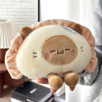 Peluche ODM Simulation Dumpling, Jouet Brodé, Mignon Cochon Chat Siamese, Poupée Décoration de Bureau, Rembourrage Coton PP, Poupée Anti-Stress