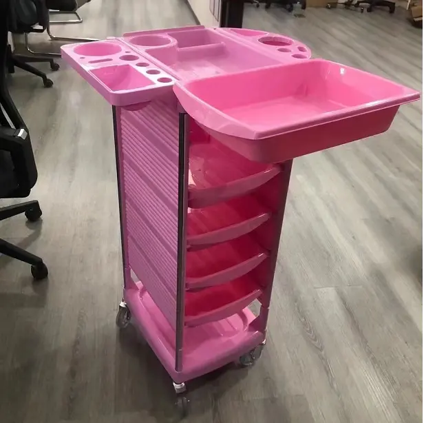 Profession elle haar trolley für verkauf salon stuhl trolley rosa QZ-FH02L