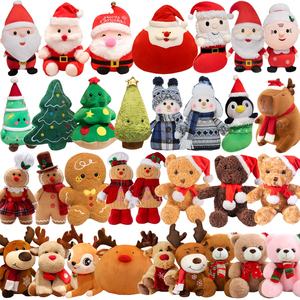 Toptan noel ağacı Santa geyik ayı peluş oyuncaklar çocuklar hediyeler için noel Gingerbread adam kardan adam Plushie dolması bebekler dekor - Product Image 1