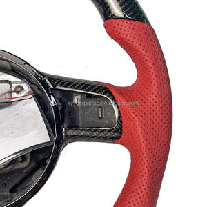 Volante de Coche de Cuero Rojo Perforado con Fibra de Carbono Negra y LED para <span class=keywords><strong>Audi</strong></span> <span class=keywords><strong>Q</strong></span> C8 A1 A3 A4 A5 A6 A7 A8 B6 B7 B8 B9 C6 C7 TT R8 - Product Image 4