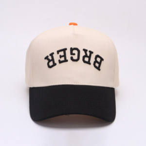 3D biểu tượng tùy chỉnh tinh khiết Bông <span class=keywords><strong>5</strong></span> tấm Mũ bóng chày cổ điển phẳng hóa đơn hat bông ngắn phẳng vành mũ - Product Image 3