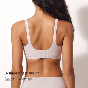 Soutien-gorge d'allaitement respirant en nylon côtelé sans couture pour femme, soutien-gorge de sport sans armatures pour l'allaitement, la grossesse et le sommeil - Product Image 2