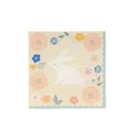 Fournitures de fête de Pâques en gros : Assiettes à salade jetables en forme de lapin, assiettes en papier, gobelets, serviettes, ensemble de vaisselle jetable
