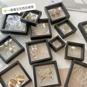 Jewelry Display Box Transparent Floating Storage For Bracelet Necklace Hair Accessories Anti Oxidation Dustproof Black White - Product Image 2