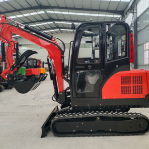 รถขุดใหม่เอี่ยม 3.5 ตัน เครื่องยนต์คูโบต้า รถขุดขนาดเล็ก 3 ตัน มาตรฐาน EPA/CE พร้อมเครื่องปรับอากาศ ยางล้อแบบรถบรรทุก ราคาโรงงาน - Product Image 1