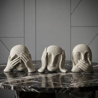 Ensemble de figurines en résine faites à la main pour l'agencement de la maison, art pop abstrait moderne