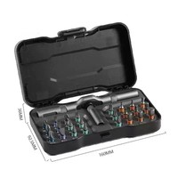 Jeu de tournevis à cliquet multifonction 24 en 1 avec boîte de rangement en plastique portable