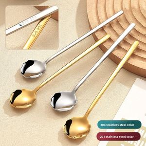 Cuchara de Encaje de Acero Inoxidable con Acabado Espejo y Mango Largo, Estilo Moderno y Minimalista para Tazas de Café, Postres y Uso Doméstico - Product Image 2
