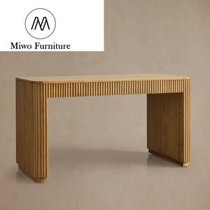 Table de bureau moderne et contemporaine Mobilier de bureau pour ordinateur Bureau d'étude avec tiroirs et rangement en bois naturel Secrétaire à rainure - Product Image 3