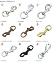 Mousqueton pivotant en alliage de zinc de 25 mm pour sac, mousqueton à œillet en zinc moulé sous pression