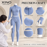 Vêtements de yoga de haute qualité, grande taille, légers, coupe ajustée, séchage rapide, manches longues, respirants, col montant, fermeture éclair quart, pour adultes