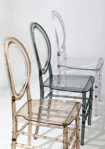 Toptan düğün ve etkinlik için mobilya Chaise De Mariage istiflenebilir otel şeffaf şeffaf sandalye