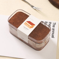 Boîte à dessert tiramisu, contenants carrés en plastique, gobelet à mousse, gâteau en cube, recyclable pour cadeau
