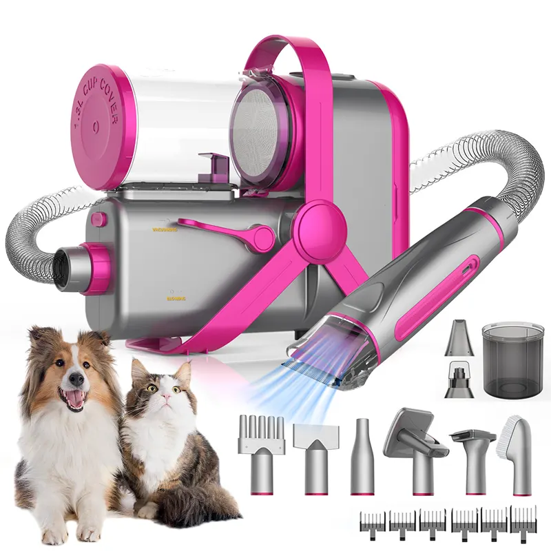 2024 NEW 2L 9 IN 1 Pet Grooming Kit With Vacuum and Blow Dryer Professional Pet Grooming Vacuum Pet Hair Dryer for Cat and Dog