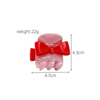 Pince à cheveux en acétate Fanxing personnalisée, motif nœud color block, pince requin mignonne à nœud contrastant, accessoires capillaires pour jeunes filles, vente en gros