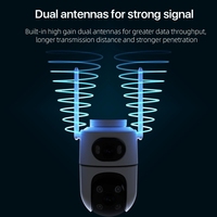 Caméra IP 6MP ICSee à double objectif, caméra de sécurité intérieure IP 360 °   Caméra espion PTZ CCTV cachée avec vision nocturne et accès à distance via Wifi