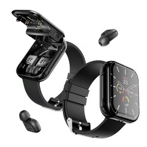 Nouvelle montre connectée <span class=keywords><strong>T1</strong></span> modèle 2025, écouteurs sans fil deux-en-un pour appels Bluetooth, fonctions de suivi d'activité, bracelet en gel de silice, étanche IP67 - Product Image 1