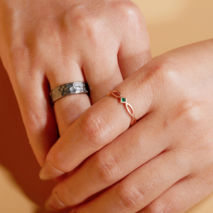 Biểu Tượng Tùy Chỉnh Tối Giản Rose Gold Plated Bạc 925 Ban Nhạc Người Đàn Ông Nhẫn Với Dây Thừng Xoắn Cạnh Unisex Đám Cưới Ban Nhạc Cho Cặp Vợ Chồng - Product Image 2