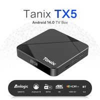 2025 nuevo Tanix TX5 Amlogic S905Y5 4GB 64GB 2,4G 5G Dual WiFi HD 4K Smart Android 14 TV Box con BT Control remoto decodificador