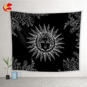 <span class=keywords><strong>Tapiz</strong></span> personalizado de Tarot, colgante de <span class=keywords><strong>pared</strong></span>, astrología, adivinación, colcha, matwitch, <span class=keywords><strong>Blanco</strong></span>, Negro, Luna y sol - Product Image 2