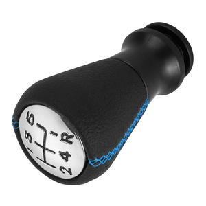 Pommeau de levier de vitesse en cuir avec surpiqûres bleues, ergonomique, pour Peugeot Citroën, convertisseur de boule individuelle - Product Image 1