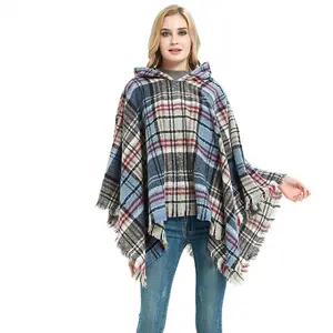Autumn Winter Knitting Scarf Wraps Women Hooded Ponchos Coat Capes Sweater Pullovers Pull Femme Stoles Women Shawl