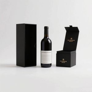 Custom Luxury Rigid Cardboard Packaging <b>Boxes</b> Magnetic Closure Sponge Lining Matt Lamination Embossing for <b>Red</b> Wine Whisky Vodka - Product Image 5